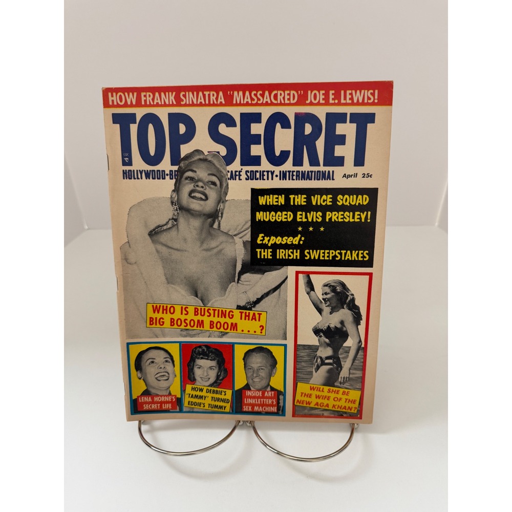Top Secret Magazine April 1958 Elvis Presley Frank Sinatra Lena Horne Vintage